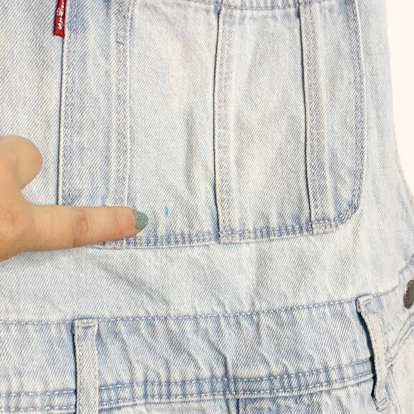 LEVI'S Rainbow Strap Denim Jean Shortall Overalls Light Wash Kids Size 10Regular - Picture 11 of 12